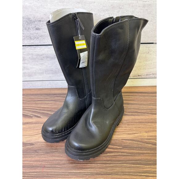 NWT Girls Art Class Black Blake Riding Boots - Size 1 - Picture 1 of 4